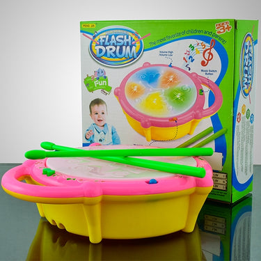 musical light sound flash drum with sticks